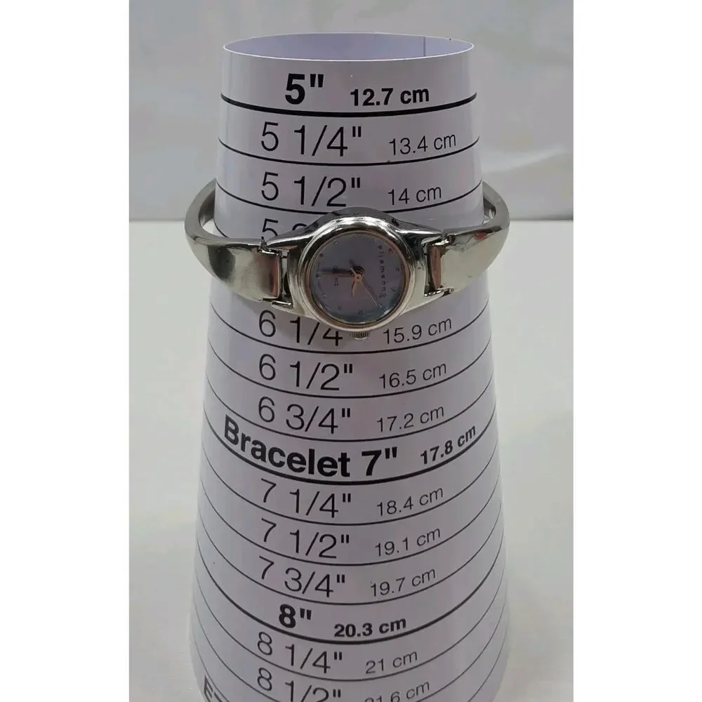 Ellemenno Women’s Silver Tone Stainless Steel Watch Blue Face New Battery W335
